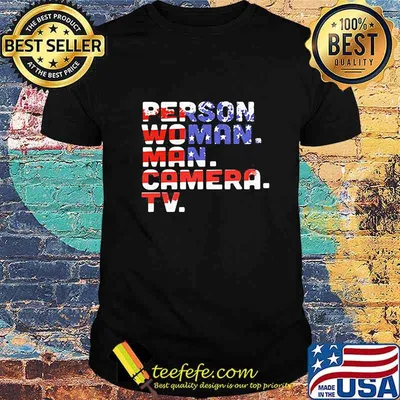 Person woman man camera tv american flag independence day shirt