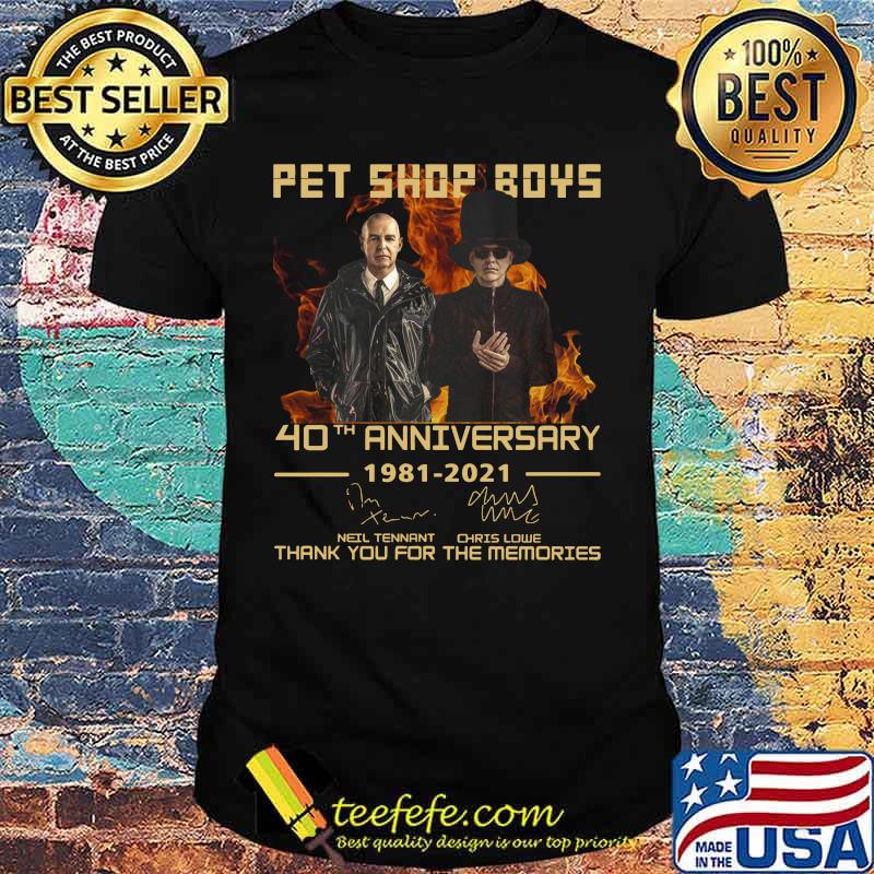 pet shop boys anniversary 1981 2021 signature thank you for the memories shirt