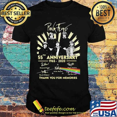 Pink Floyd 55th anniversary 1965 2020 signature thanks for the memories shirt