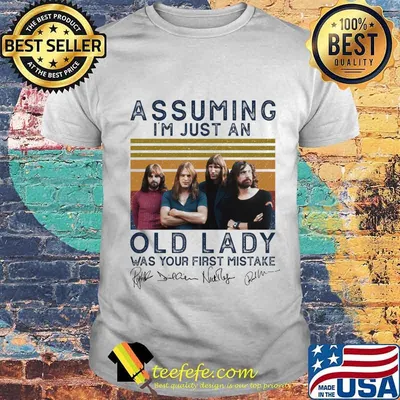 Pink floyd assuming i'm just an old lady was your first mistake signatures vintage retro shirt