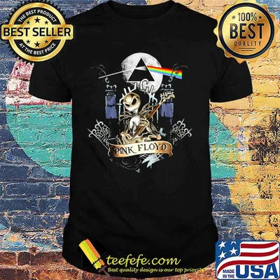 Pink floyd band jack skellington playing guitar shirt