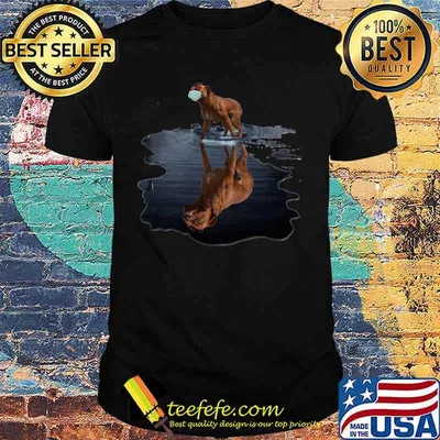 Pitbull dog mask water reflection shirt