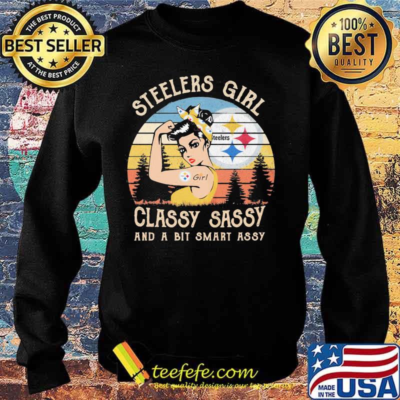 Pittsburgh steelers girl classy sassy and a bit smart assy vintage retro s Sweater Pittsburgh steelers girl classy sassy and a bit smart assy vintage retro s Sweater
