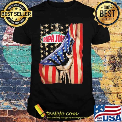 Pizza papa john logo american flag independence shirt