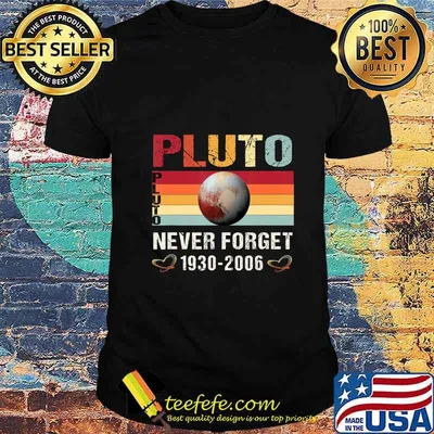 Pluto Never Forget Retro Vintage Funny Science Space Mens T-Shirt