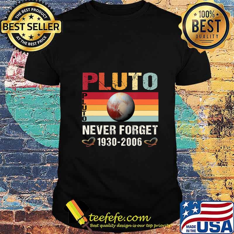 Pluto Never Forget Retro Vintage Funny Science Space Mens T-Shirt