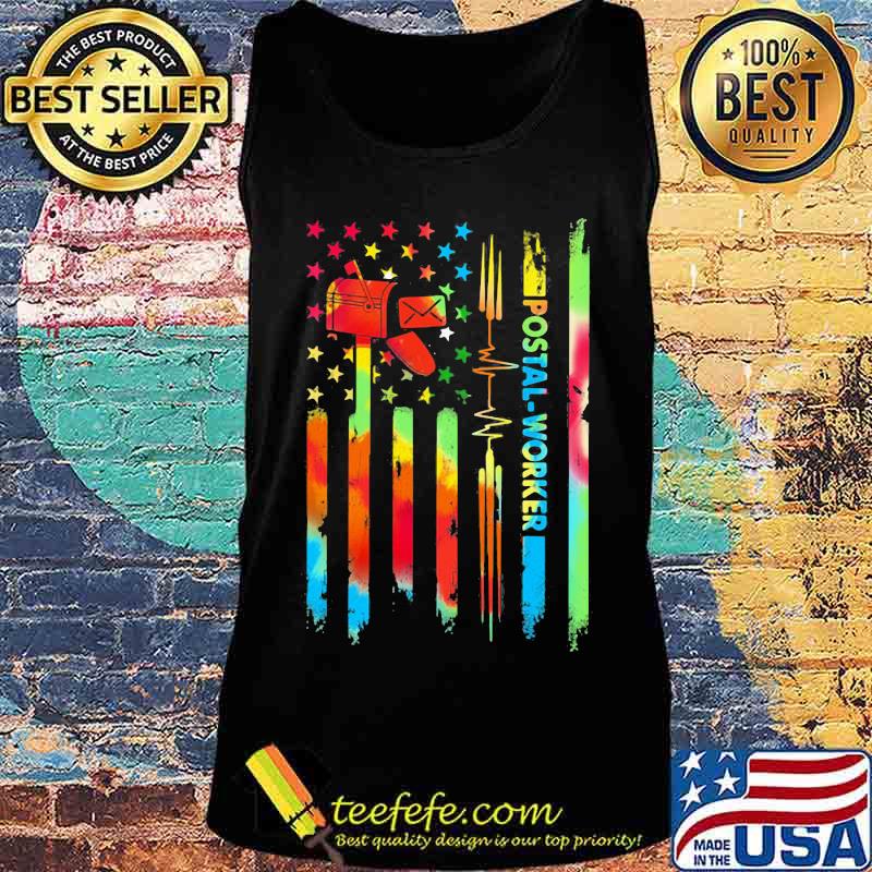 Postal worker hippie american flag independence day s Tank top Postal worker hippie american flag independence day s Tank top