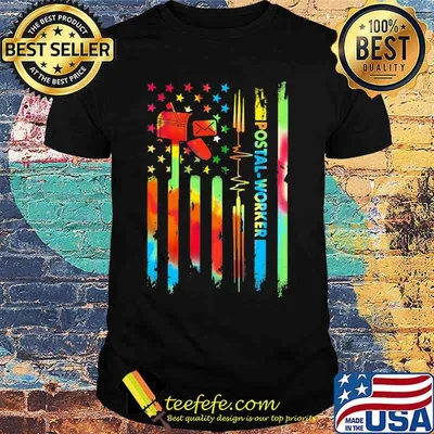 Postal worker hippie american flag independence day shirt