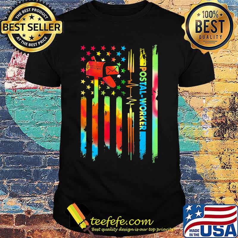 Postal worker hippie american flag independence day shirt