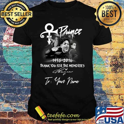 Prince 1958 2016 thank you for the memories to your name signature shirt