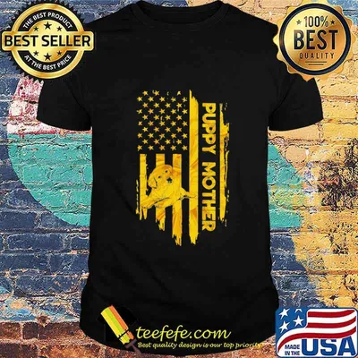 Puppy Mother American Flag Independence Day Shirt