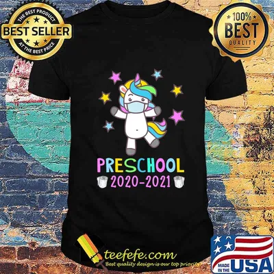 Quarantine Unicorn Hello Preschool 2020 Back To School Girls T-Shirt