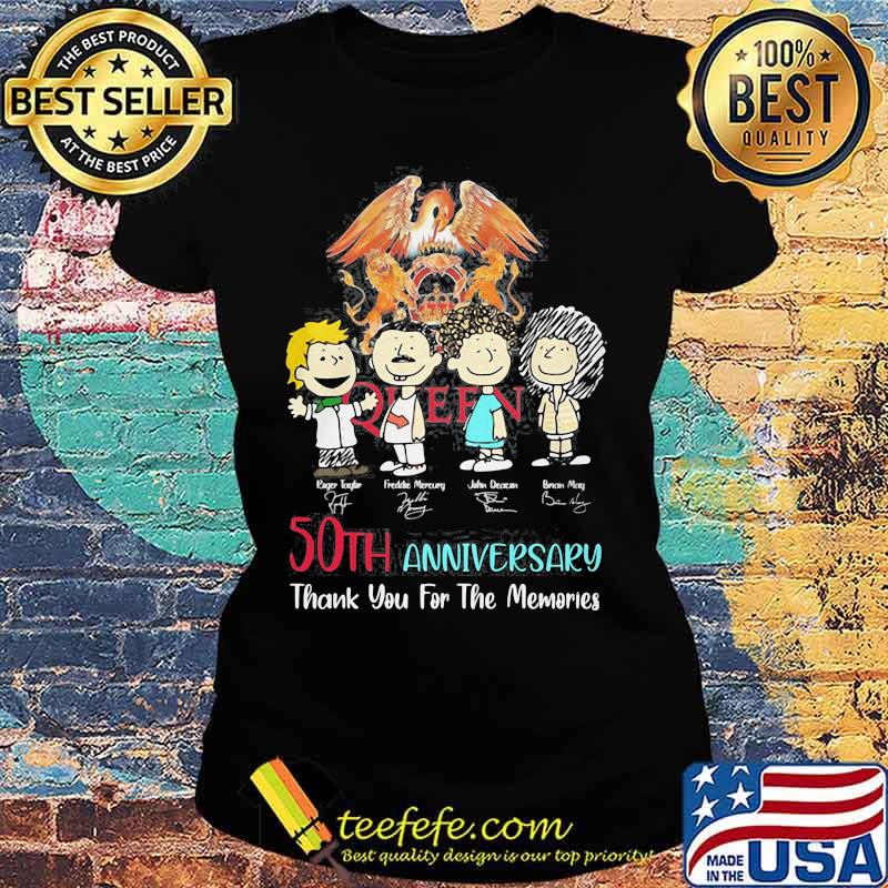 Queen 50th anniversary thank you for the memories signatures s Ladies tee Queen 50th anniversary thank you for the memories signatures s Ladies tee