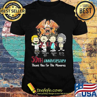Queen 50th anniversary thank you for the memories signatures shirt