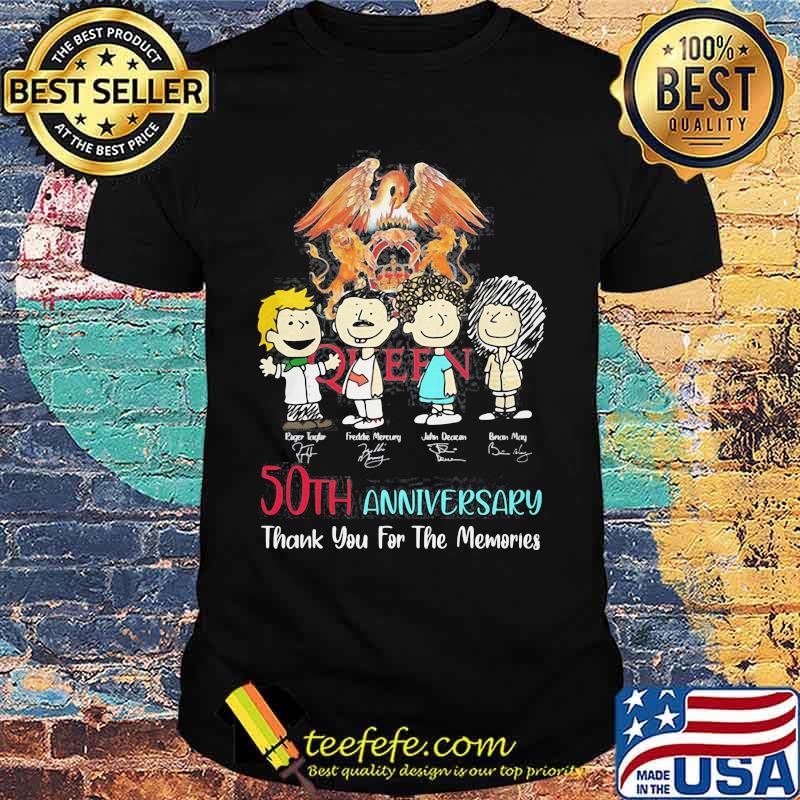 Queen 50th anniversary thank you for the memories signatures shirt
