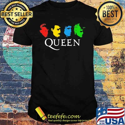 Queen band faces color  shirt