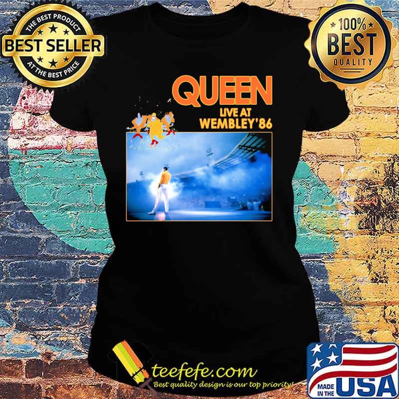 Queen band live at wembley 86 s Ladies tee Queen band live at wembley 86 s Ladies tee