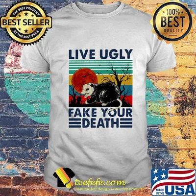 Raccoon live ugly fake your death sunset vintage retro shirt