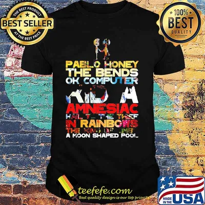 Radiohead pablo honey the bends ok computer kid a amnesiac shirt