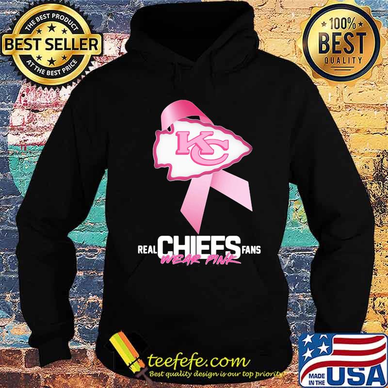 Real chiefs fans wear pink logo cancer awareness s Hoodie Real chiefs fans wear pink logo cancer awareness s Hoodie