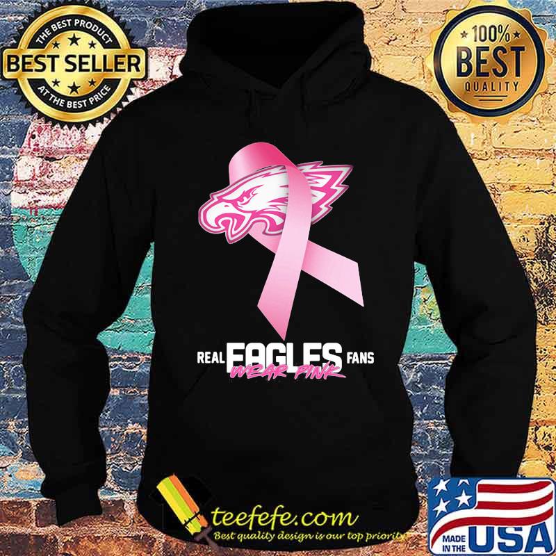 Real eagles fans wear pink logo cancer awareness s Hoodie Real eagles fans wear pink logo cancer awareness s Hoodie