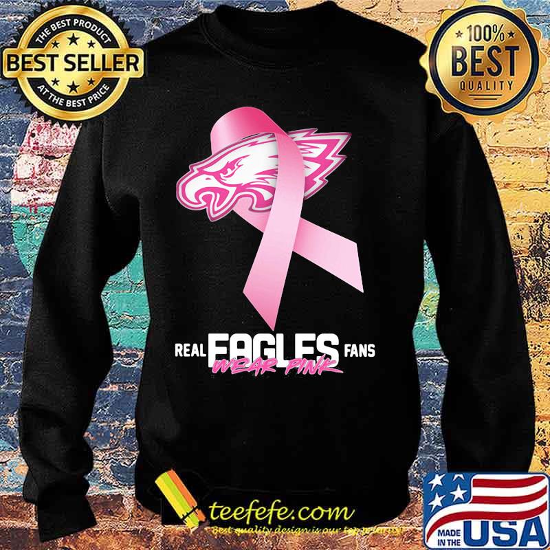 Real eagles fans wear pink logo cancer awareness s Sweater Real eagles fans wear pink logo cancer awareness s Sweater