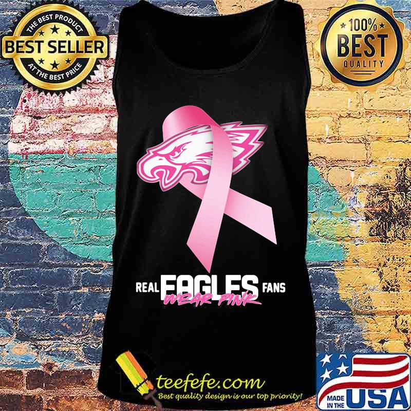 Real eagles fans wear pink logo cancer awareness s Tank top Real eagles fans wear pink logo cancer awareness s Tank top
