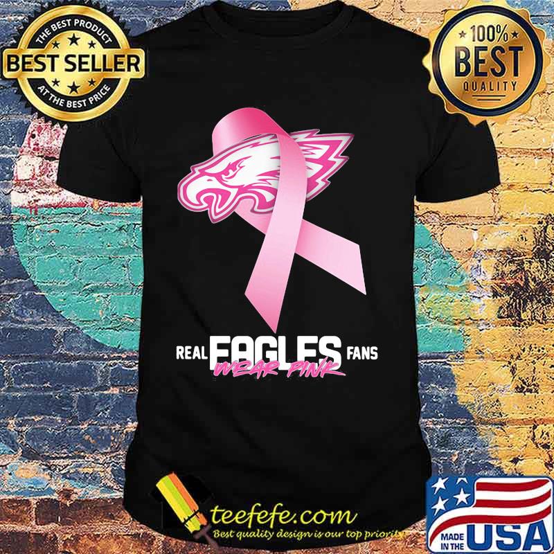 Real eagles fans wear pink logo cancer awareness shirt Real eagles fans wear pink logo cancer awareness shirt