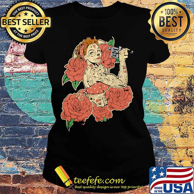 Real Girls Wear Inks Flower Tattoos s Ladies tee Real Girls Wear Inks Flower Tattoos s Ladies tee