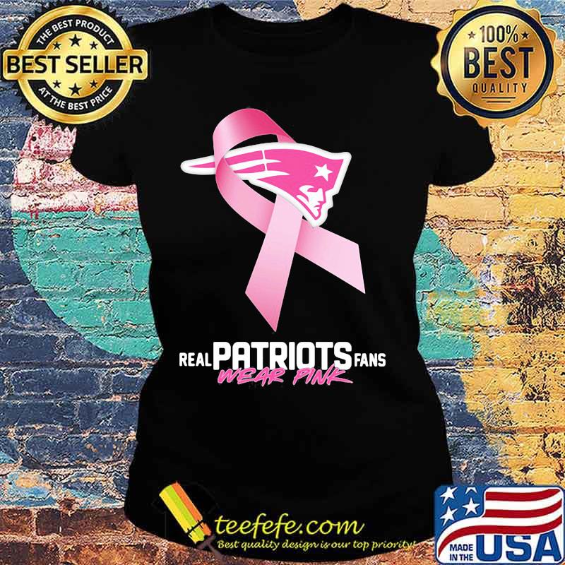 Real patriots fans wear pink logo cancer awareness s Ladies tee Real patriots fans wear pink logo cancer awareness s Ladies tee