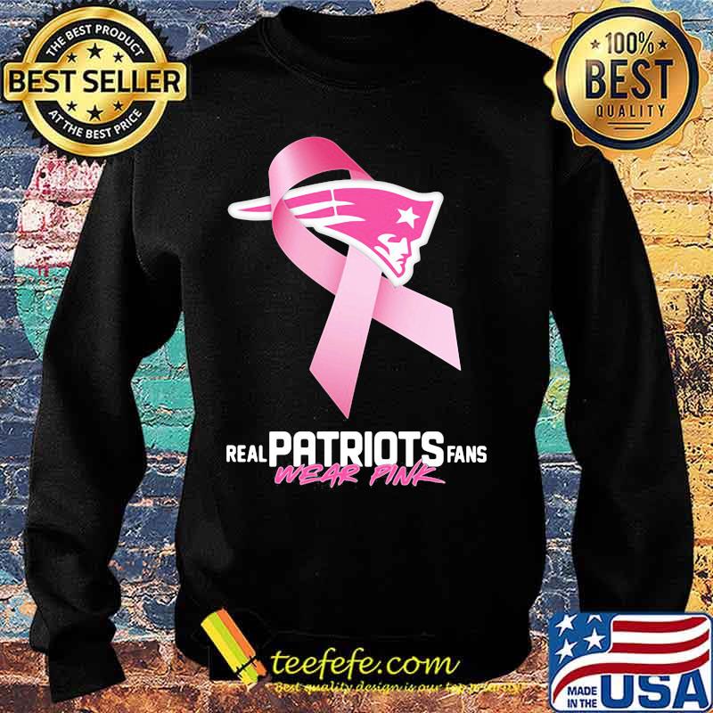 Real patriots fans wear pink logo cancer awareness s Sweater Real patriots fans wear pink logo cancer awareness s Sweater