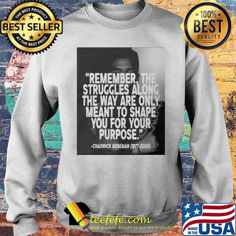 Remember the struggles along the way are only meant to shape you for your purpose black panther rip chadwick 1976 2020 s Sweater Remember the struggles along the way are only meant to shape you for your purpose black panther rip chadwick 1976 2020 s Sweater
