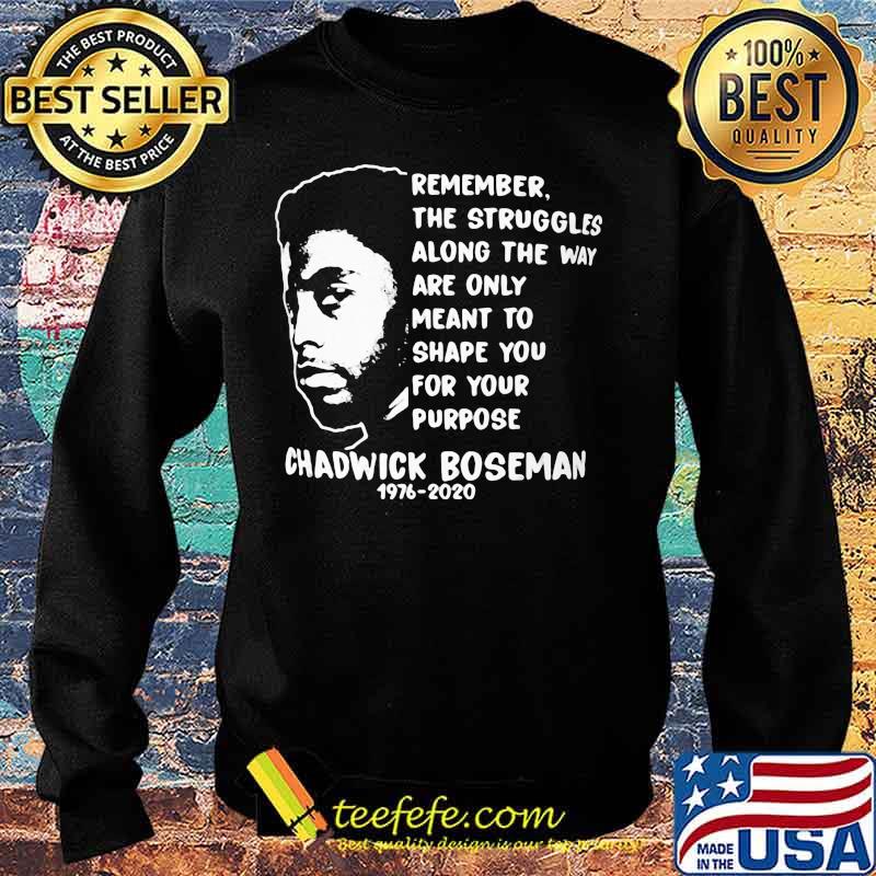 Remember the struggles along the way are only meant to shape you for your purpose rip chadwick 1976 2020 s Sweater Remember the struggles along the way are only meant to shape you for your purpose rip chadwick 1976 2020 s Sweater