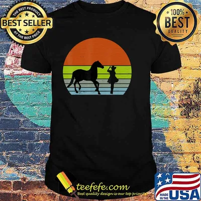 Retro Distressed Vintage Cowgirl and Horse T-Shirt