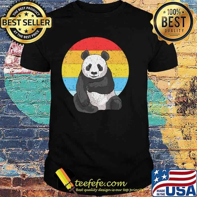 Retro Sunset Panda for Men Women Kids Vintage Panda T-Shirt Copy