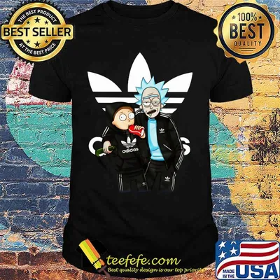 Rick and morty adidas logo shirt