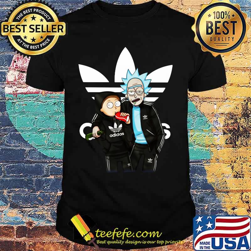 Rick and morty adidas logo shirt