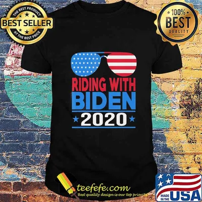 Riding With Biden 2020 Glasses American Flag shirt