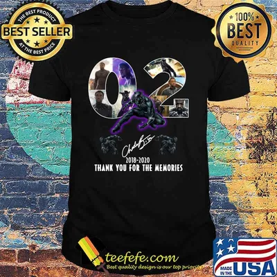 Rip Chadwick Boseman Black Panther 02 year 2018-2020 thank you for the memories signature shirt