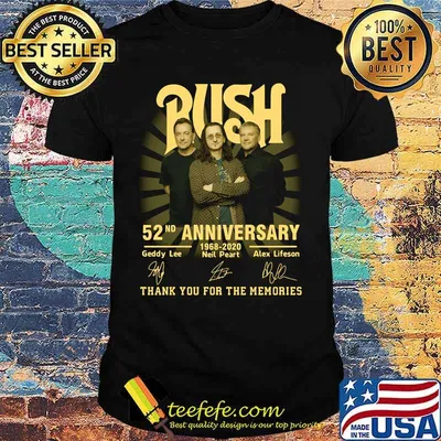 Rush 52nd anniversary 1968 2020 thank you for the memories signatures shirt