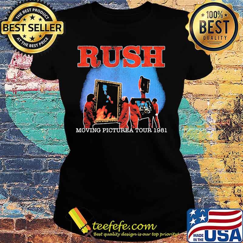 Rush band moving pictures tour 1981 s Ladies tee Rush band moving pictures tour 1981 s Ladies tee