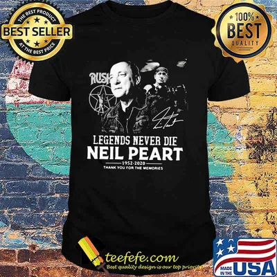 Rush legends never die neil peart 1952 2020 thank you for the memories signatures shirt