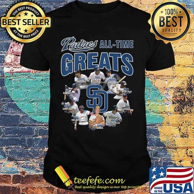 San diego padres baseball all time greats signatures shirt