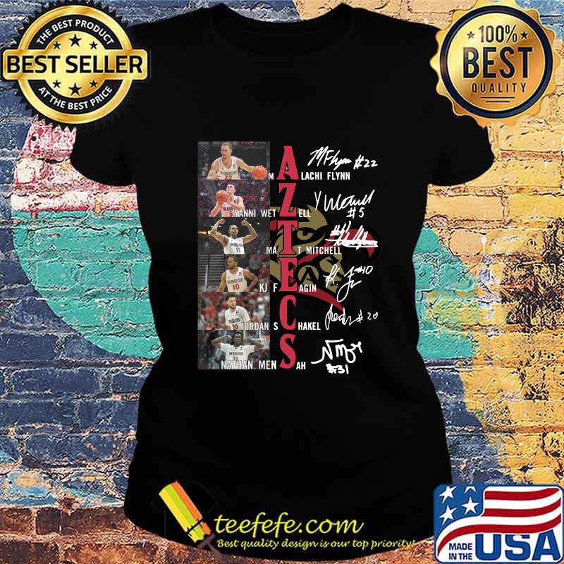 San diego state aztecs men's basketball players signatures s Ladies tee San diego state aztecs men's basketball players signatures s Ladies tee