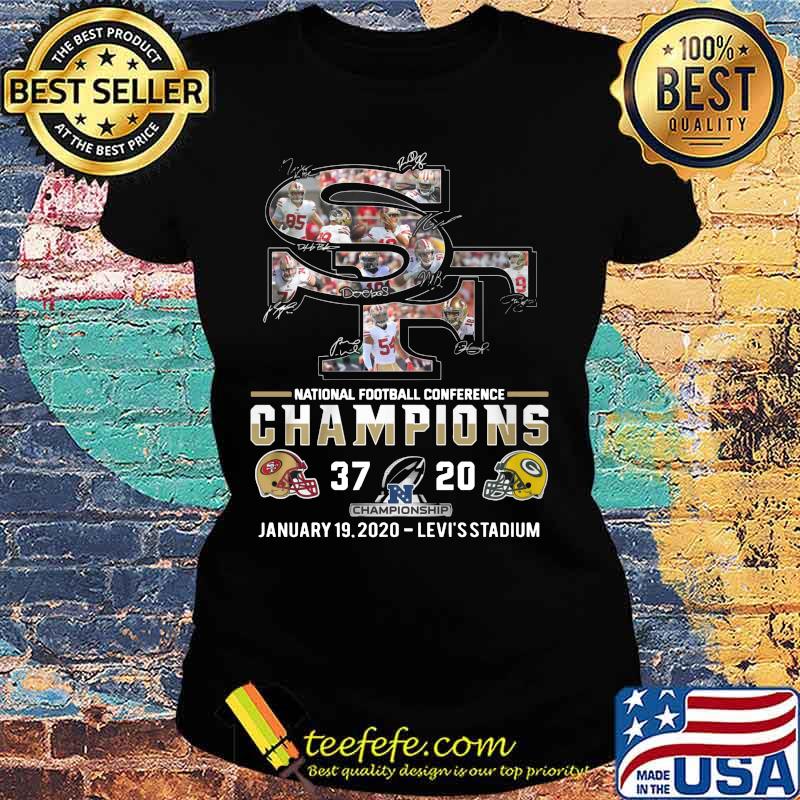 San francisco 49ers national football conference champions signatures s Ladies tee San francisco 49ers national football conference champions signatures s Ladies tee