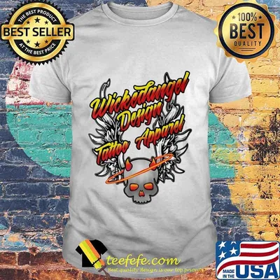 Satan wicked angel design tattoo apparel shirt