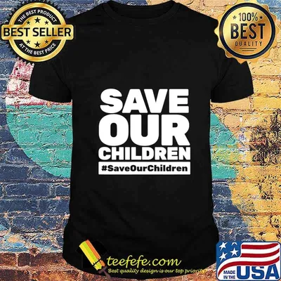 Save Our Children Shirts Gifts and Apparel White Text T-Shirt