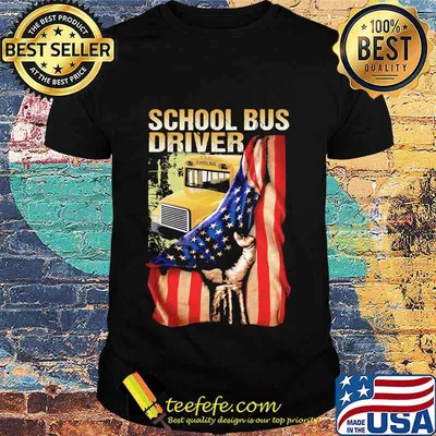 School bus driver american flag independence day shirt