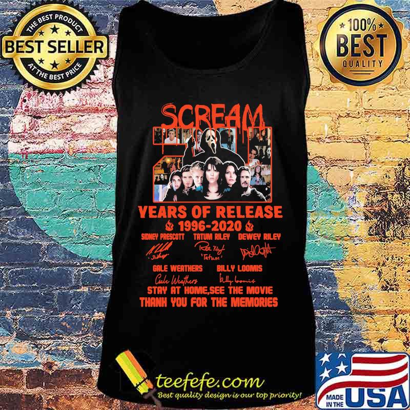 Scream 24 years of release 1996 2020 stay at home see the movie thank you for the memories signatures s Tank top Scream 24 years of release 1996 2020 stay at home see the movie thank you for the memories signatures s Tank top