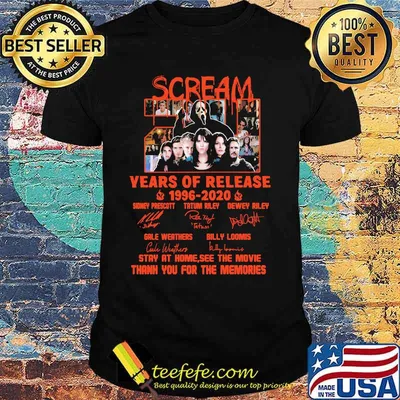 Scream 24 years of release 1996 2020 stay at home see the movie thank you for the memories signatures shirt